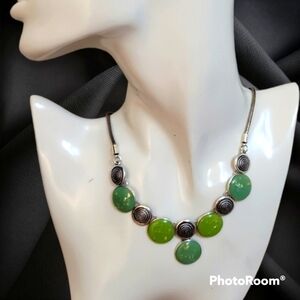 VTG HOWARD'S Space Age Atomic Spiral Circle Bib Necklace